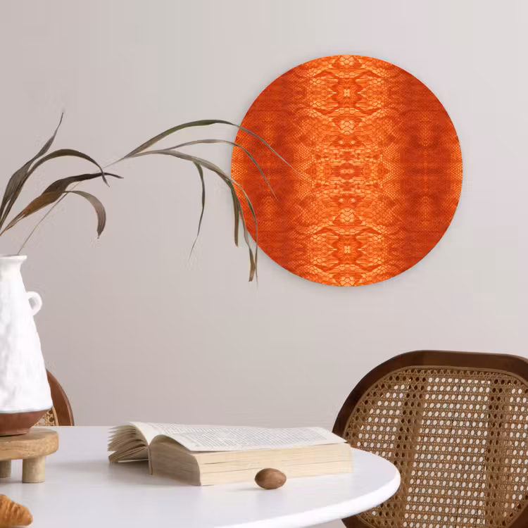 Wandcirkel - Glas - Slang - Boa - Oranje — 4
