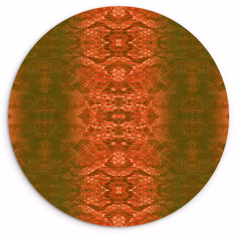 Wandcirkel - Glas - Slang - Boa - Rood - Groen — 1