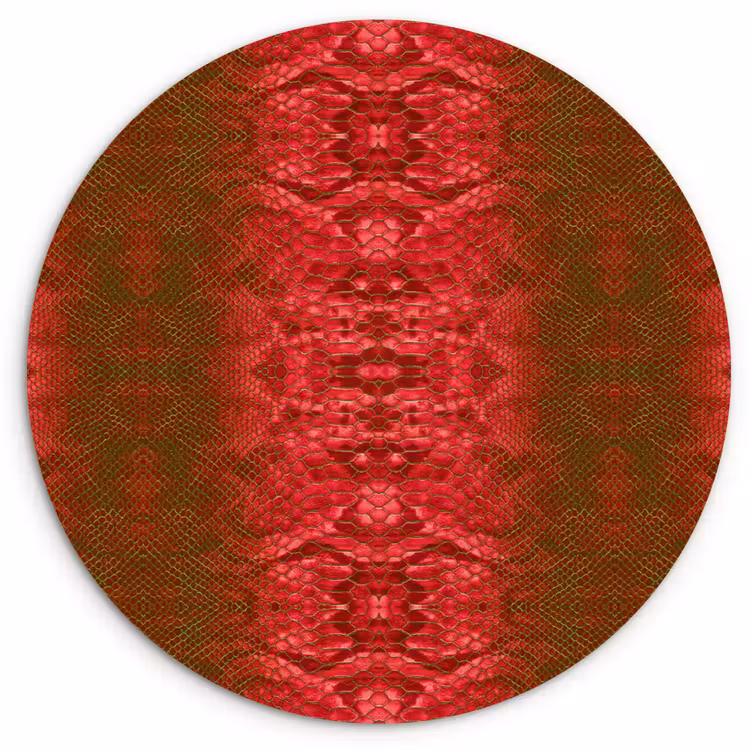 Wandcirkel - Glas - Slang - Boa - Rood -Groen — 1
