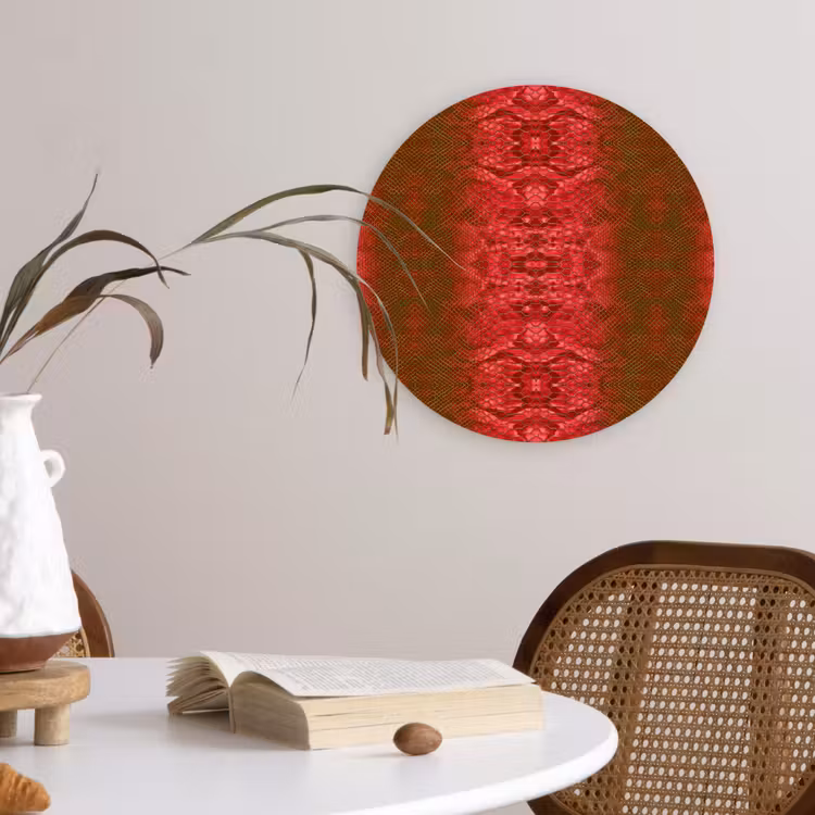 Wandcirkel - Glas - Slang - Boa - Rood -Groen — 4