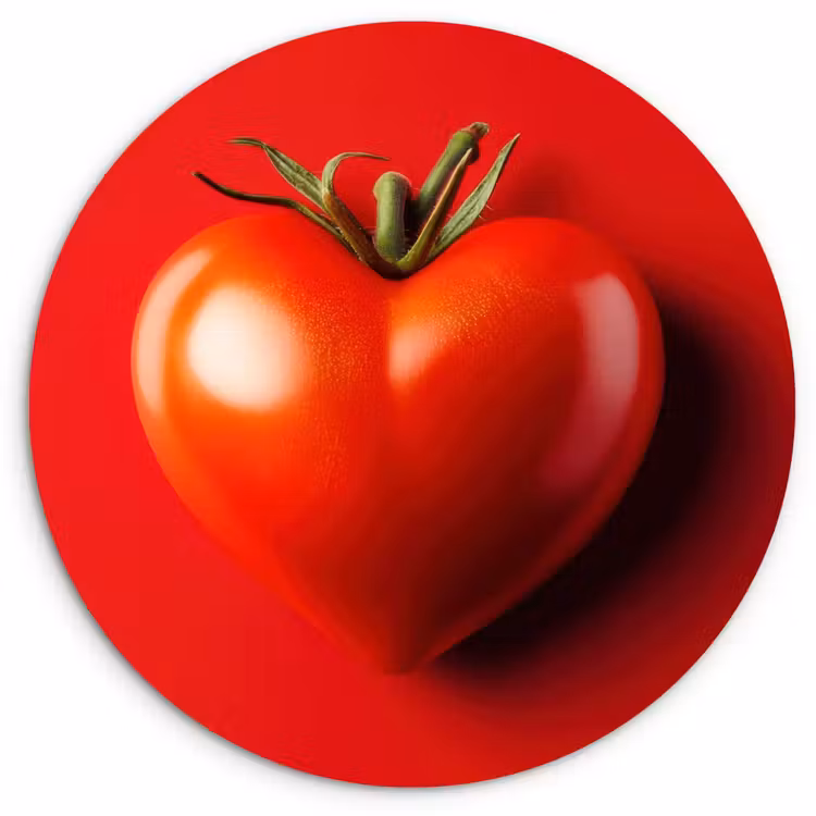 Wandcirkel - Glas - Tomaat - Rood - Hart — 1