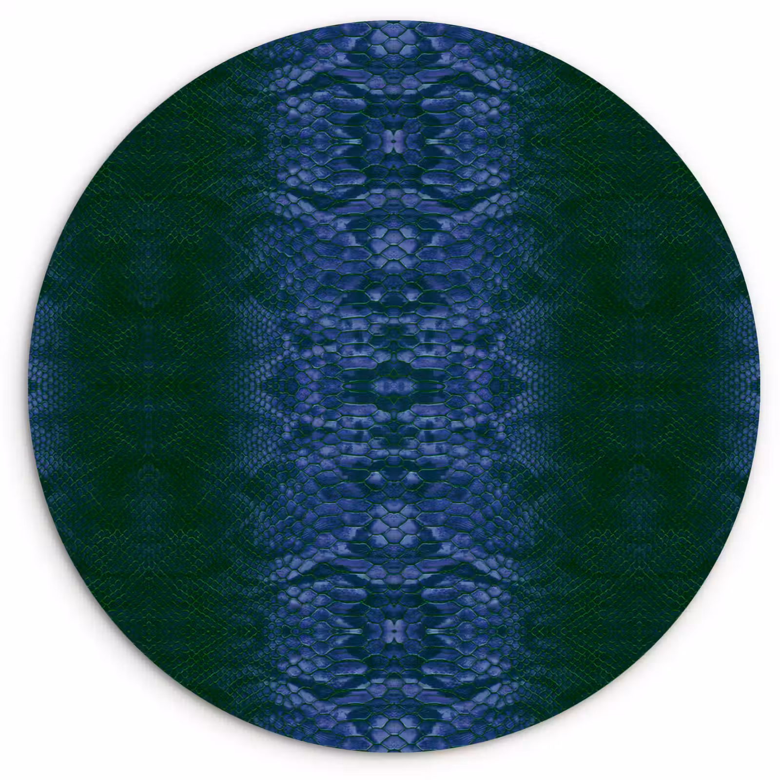 Wandcirkel - Glas - Slang - Boa - Blauw - Groen — 1