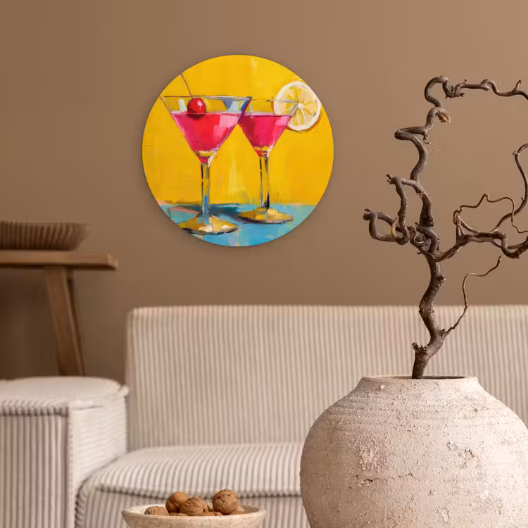 Wandcirkel - Glas - Glazen - Cocktail - Citroen - Kers — 2