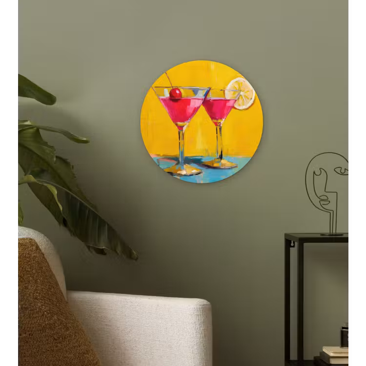 Wandcirkel - Glas - Glazen - Cocktail - Citroen - Kers — 3