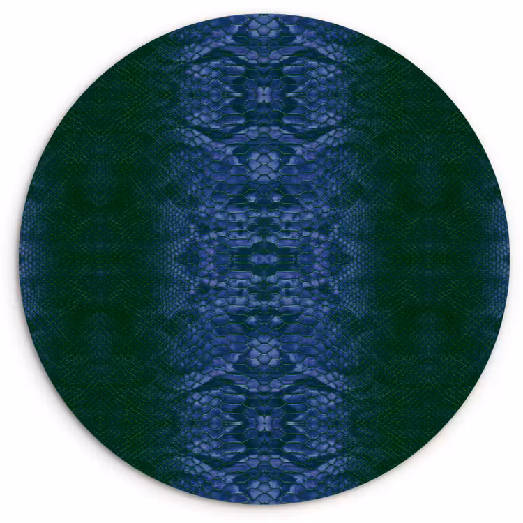 Wandcirkel - Glas - Slang - Boa - Blauw - Groen — 1