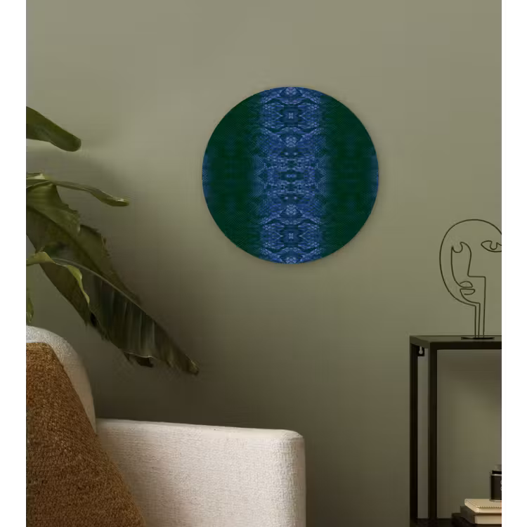 Wandcirkel - Glas - Slang - Boa - Blauw - Groen — 3