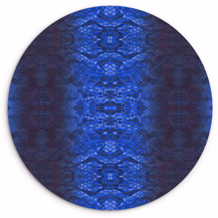 Wandcirkel - Glas - Slang - Boa - Blauw - Rood — 1