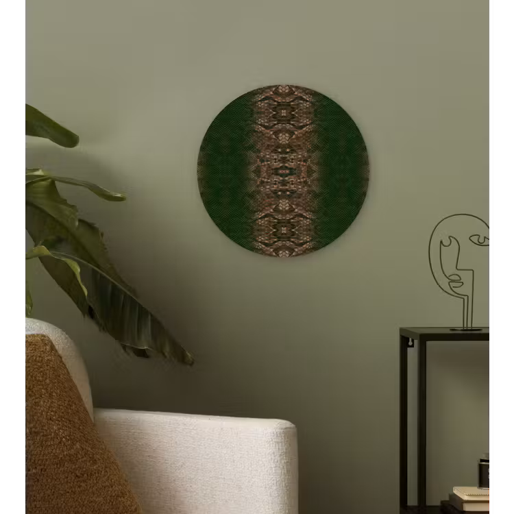 Wandcirkel - Glas - Slang - Boa - Groen - Bruin — 3