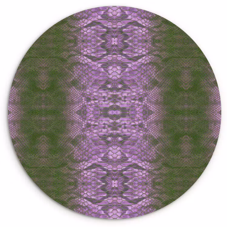 Wandcirkel - Glas - Slang - Boa - Lila - Groen — 1