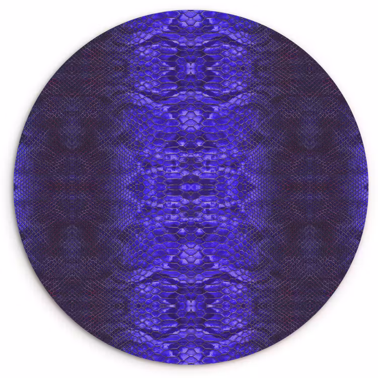Wandcirkel - Glas - Slang - Boa - Paars - Blauw — 1