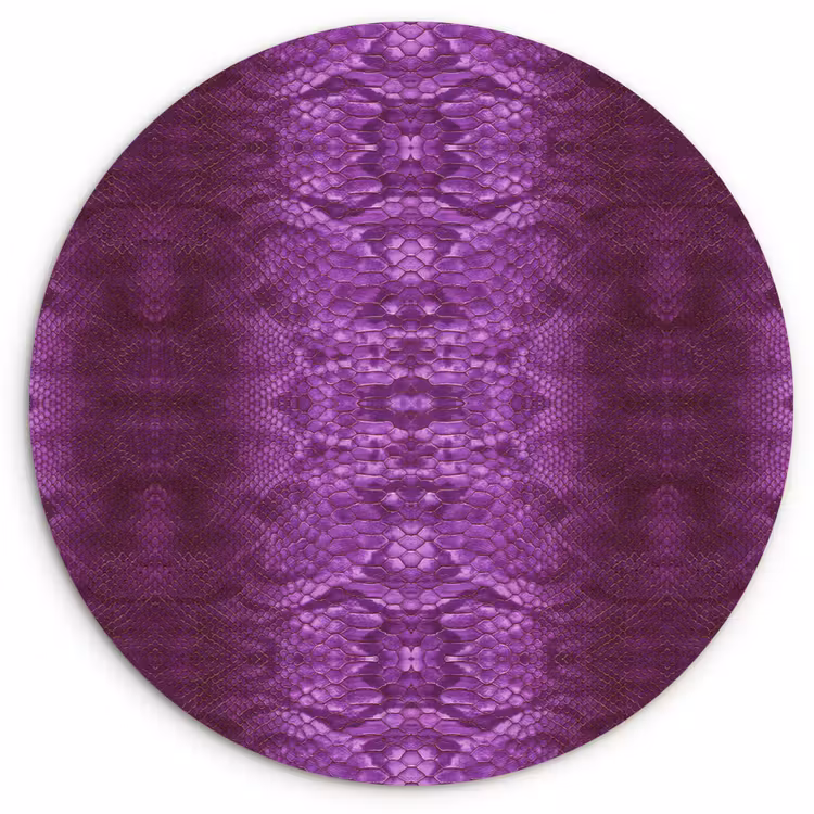 Wandcirkel - Glas - Slang - Boa - Paars - Roze — 1