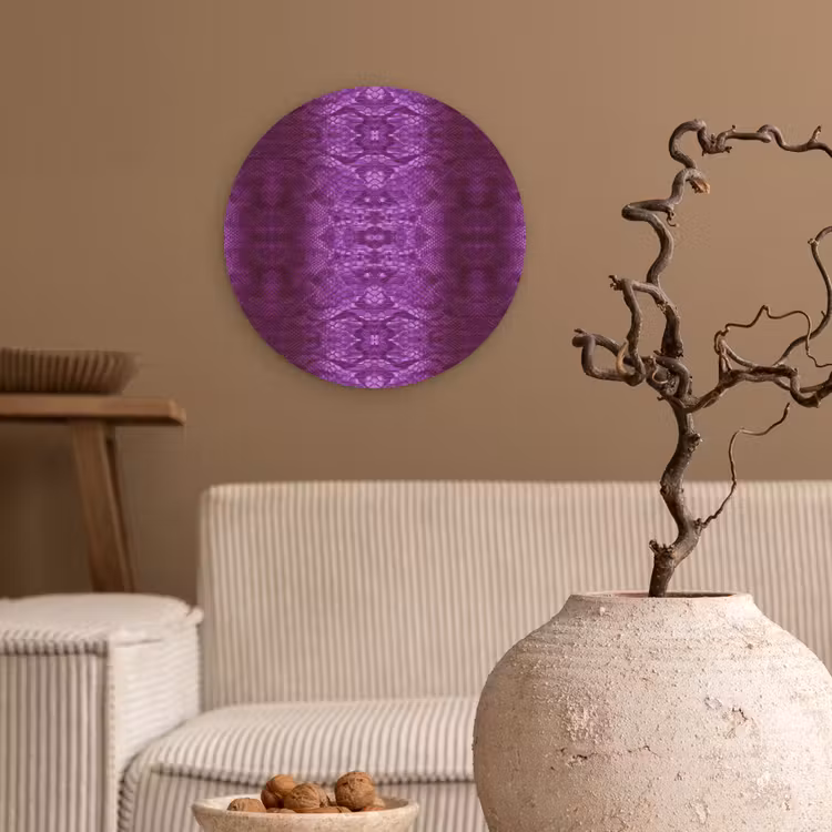Wandcirkel - Glas - Slang - Boa - Paars - Roze — 2