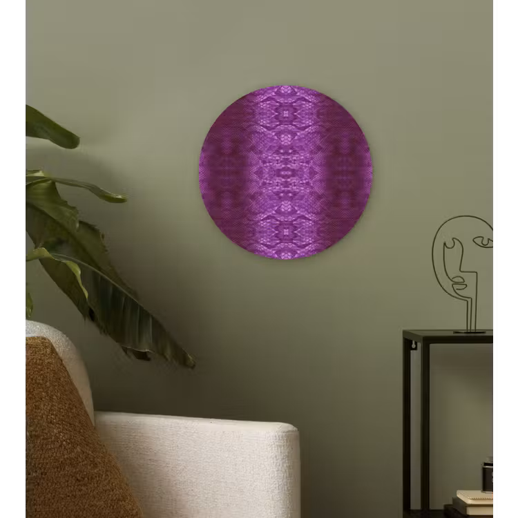 Wandcirkel - Glas - Slang - Boa - Paars - Roze — 3