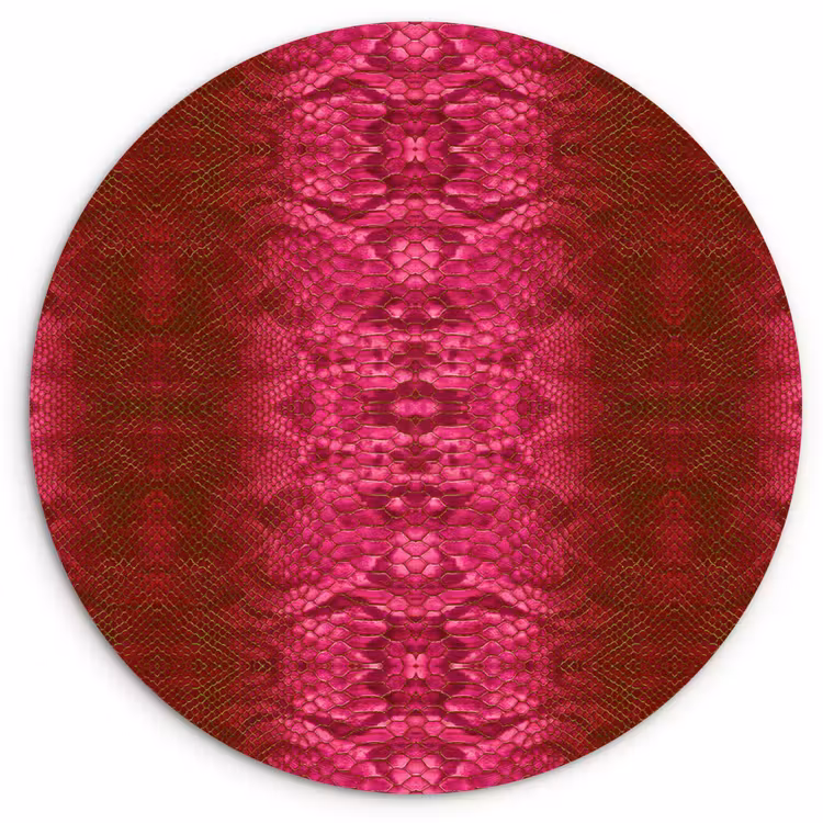 Wandcirkel - Glas - Slang - Boa - Roze — 1