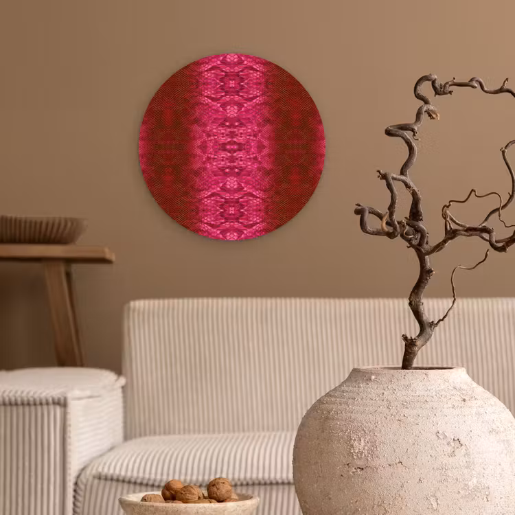Wandcirkel - Glas - Slang - Boa - Roze — 2