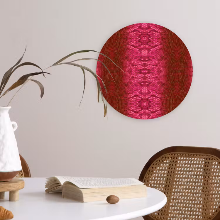 Wandcirkel - Glas - Slang - Boa - Roze — 4