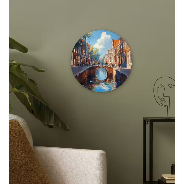 Wandcirkel - Glas - Stad - Gracht - Zon - Fietsen — 3