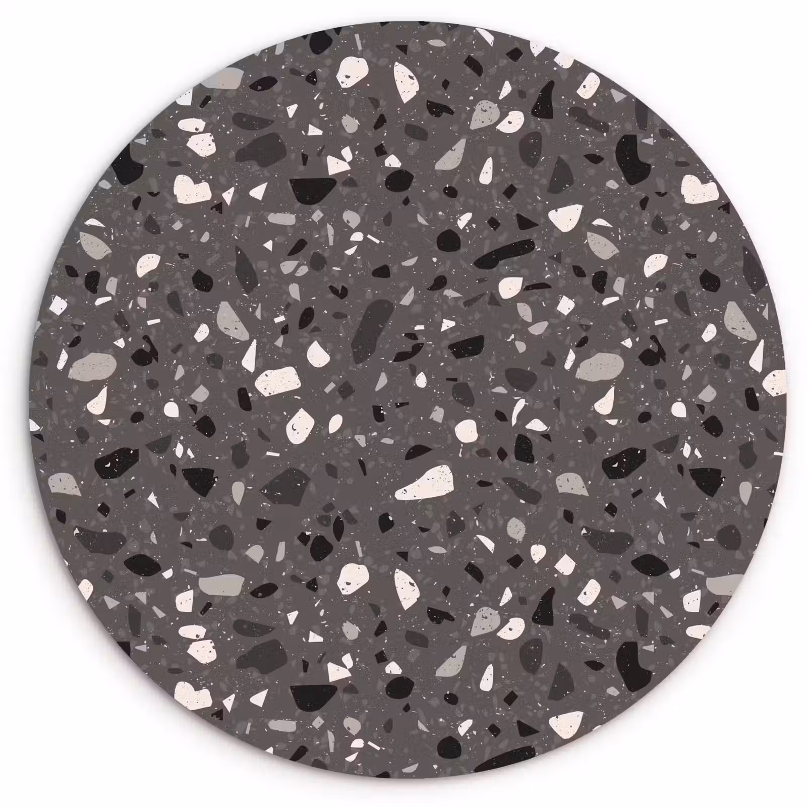 Wandcirkel - Glas - Terrazzo - Patroon - Grijs — 1
