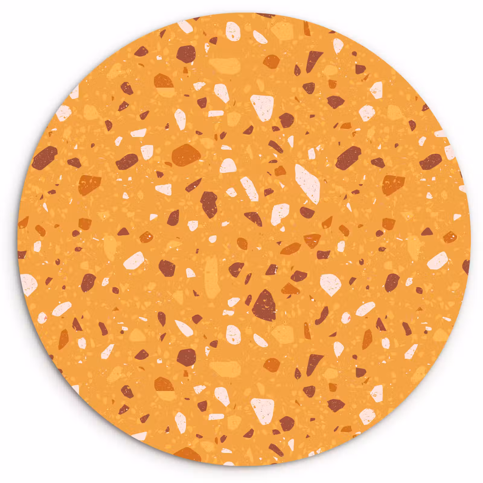 Wandcirkel - Glas - Terrazzo - Patroon - Okergeel — 1