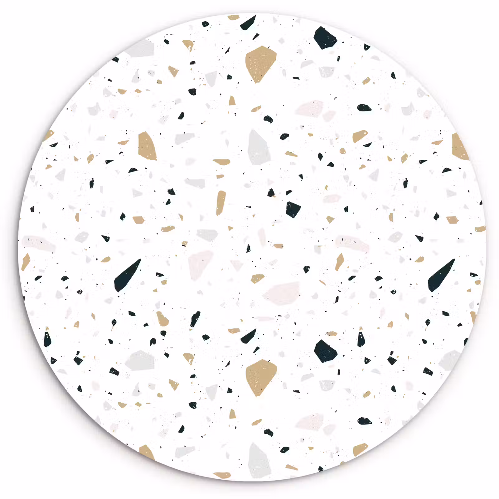 Wandcirkel - Glas - Terrazzo - Patroon - Wit - Neutraal — 1