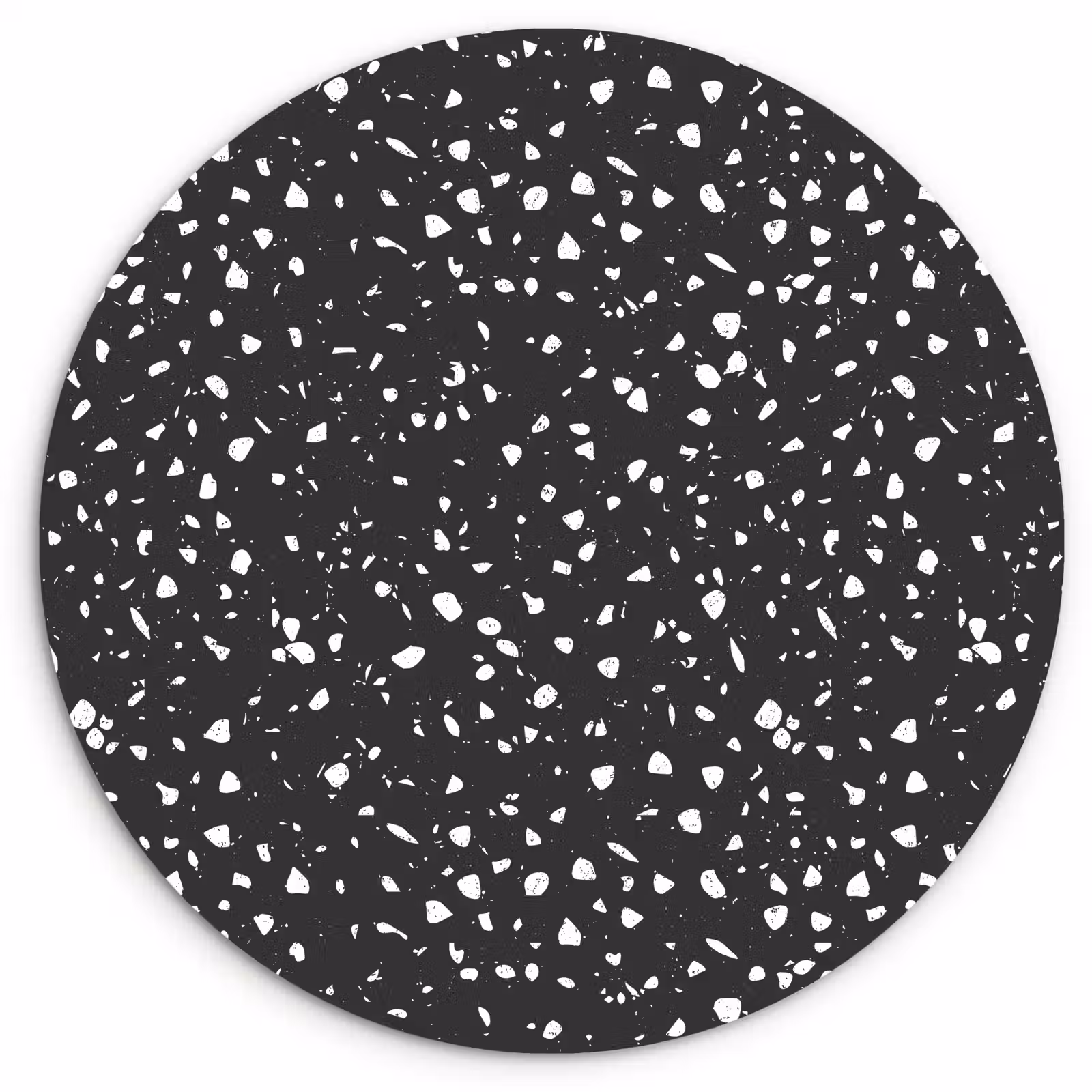 Wandcirkel - Glas - Terrazzo - Patroon - Zwart - Wit — 1