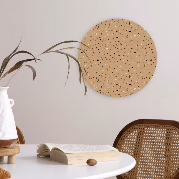 Wandcirkel - Glas - Terrazzo - Patroon - Beige — 4