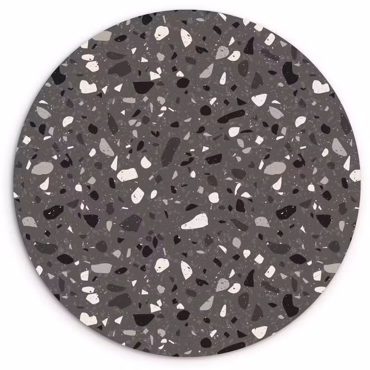 Wandcirkel - Glas - Terrazzo - Patroon - Grijs — 1