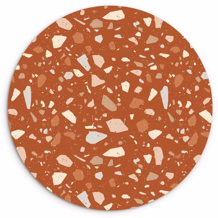 Wandcirkel - Glas - Terrazzo - Patroon - Klei — 1