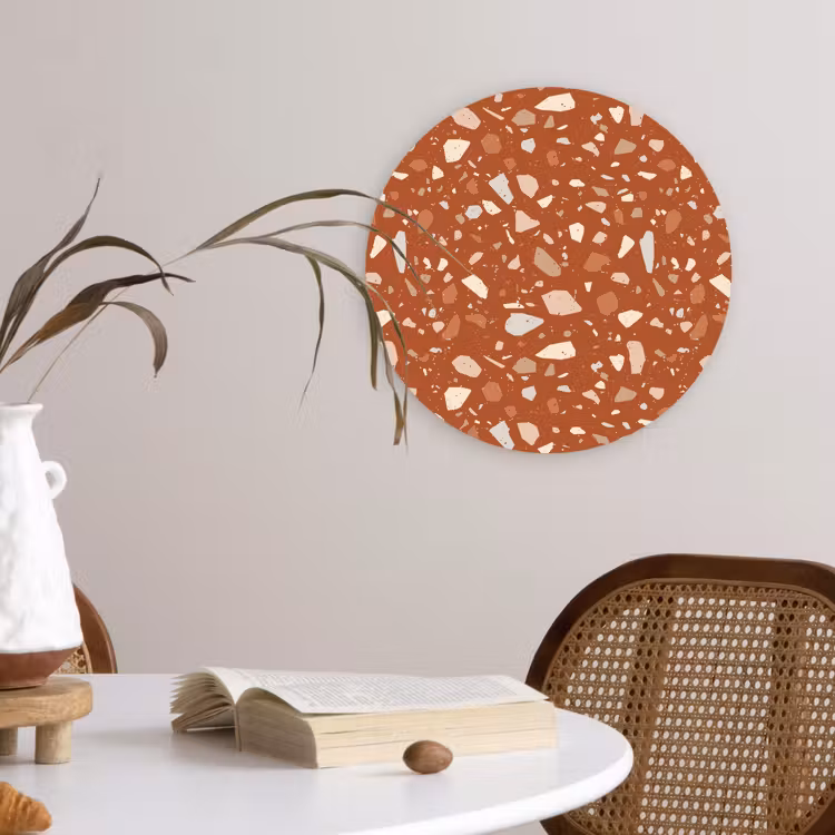 Wandcirkel - Glas - Terrazzo - Patroon - Klei — 4