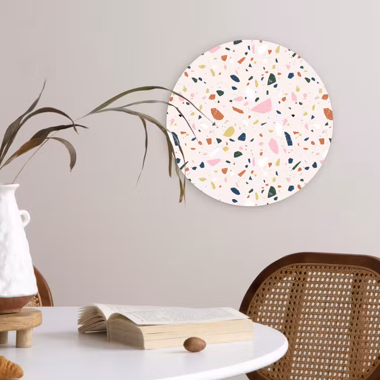Wandcirkel - Glas - Terrazzo - Patroon - Kleurrijk — 4