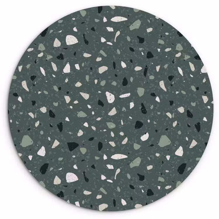 Wandcirkel - Glas - Terrazzo - Patroon - Kleurrijk - Groen — 1
