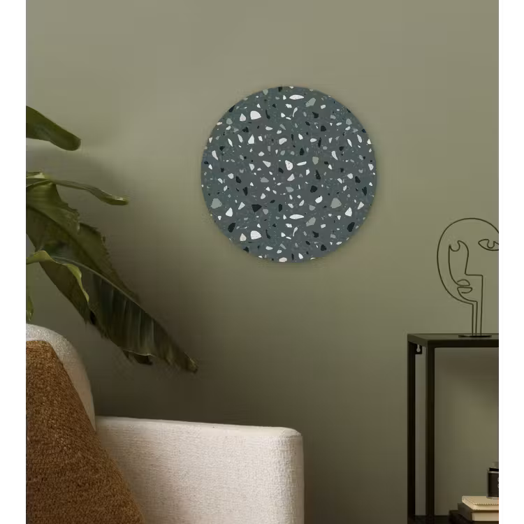 Wandcirkel - Glas - Terrazzo - Patroon - Kleurrijk - Groen — 3