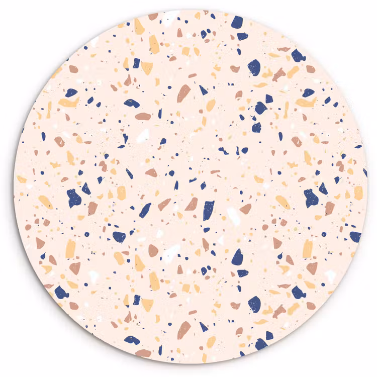 Wandcirkel - Glas - Terrazzo - Patroon - Kleurrijk - Indigo — 1