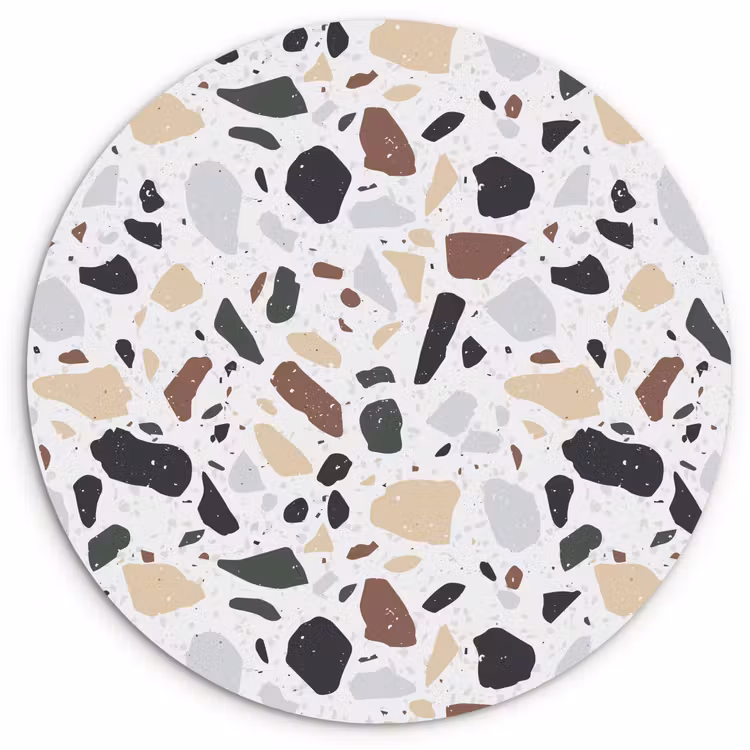 Wandcirkel - Glas - Terrazzo - Patroon - Kleurrijk - Klei — 1