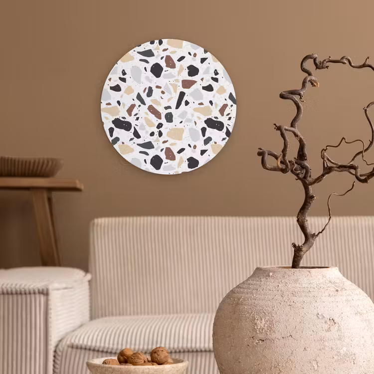 Wandcirkel - Glas - Terrazzo - Patroon - Kleurrijk - Klei — 2