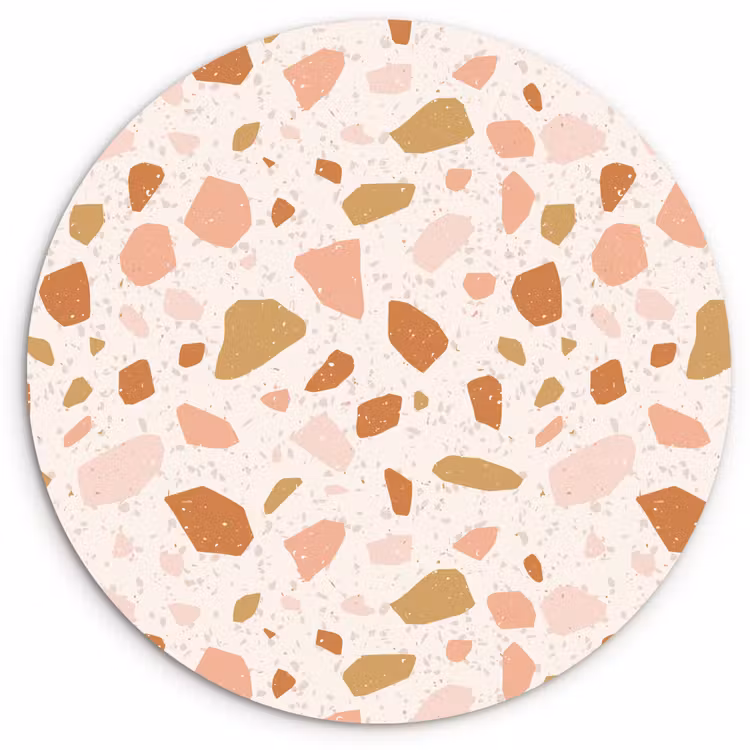 Wandcirkel - Glas - Terrazzo - Patroon - Kleurrijk - Zalm — 1