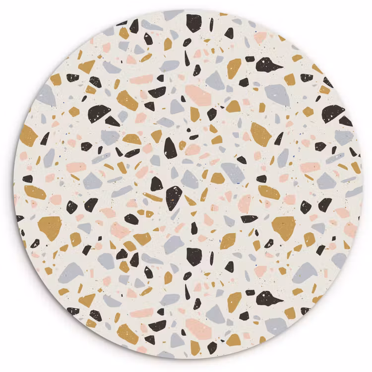 Wandcirkel - Glas - Terrazzo - Patroon - Neutraal - Zacht - Multi — 1