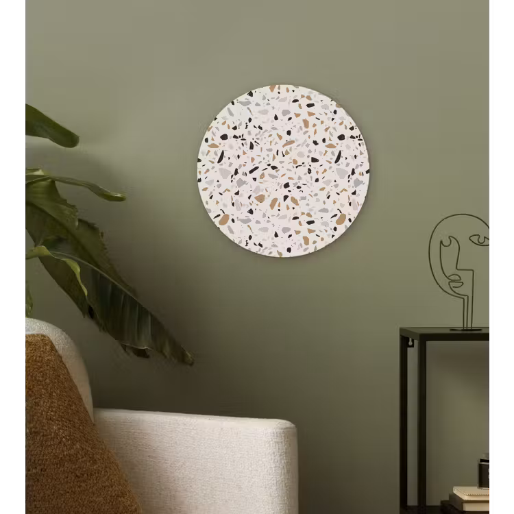 Wandcirkel - Glas - Terrazzo - Patroon - Staal — 3