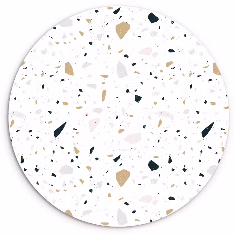 Wandcirkel - Glas - Terrazzo - Patroon - Wit - Neutraal — 1