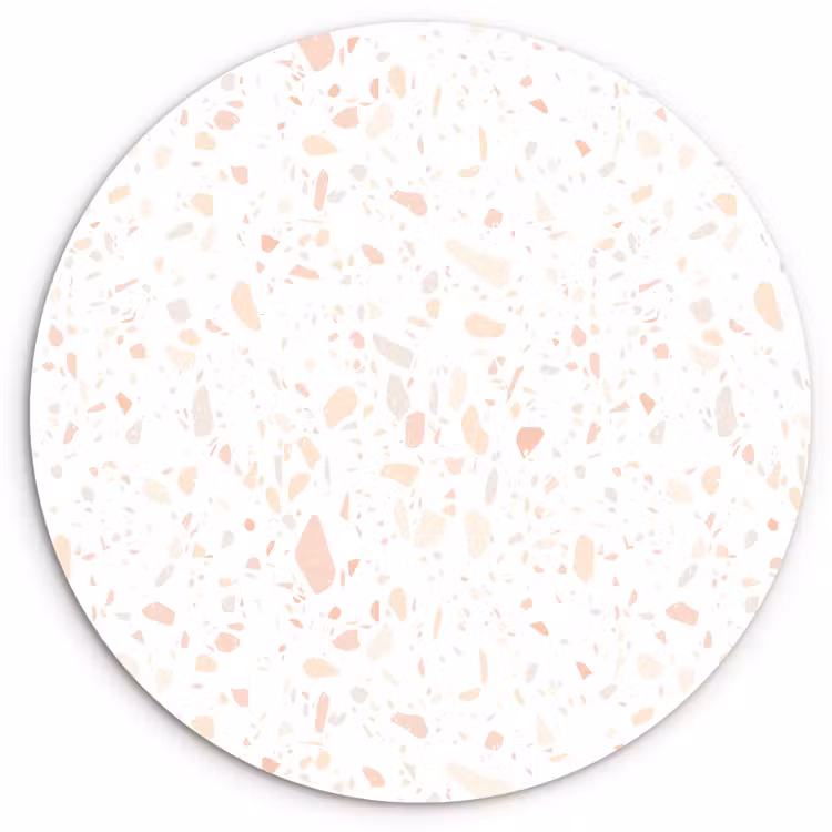 Wandcirkel - Glas - Terrazzo - Patroon - Wit - Perzik — 1