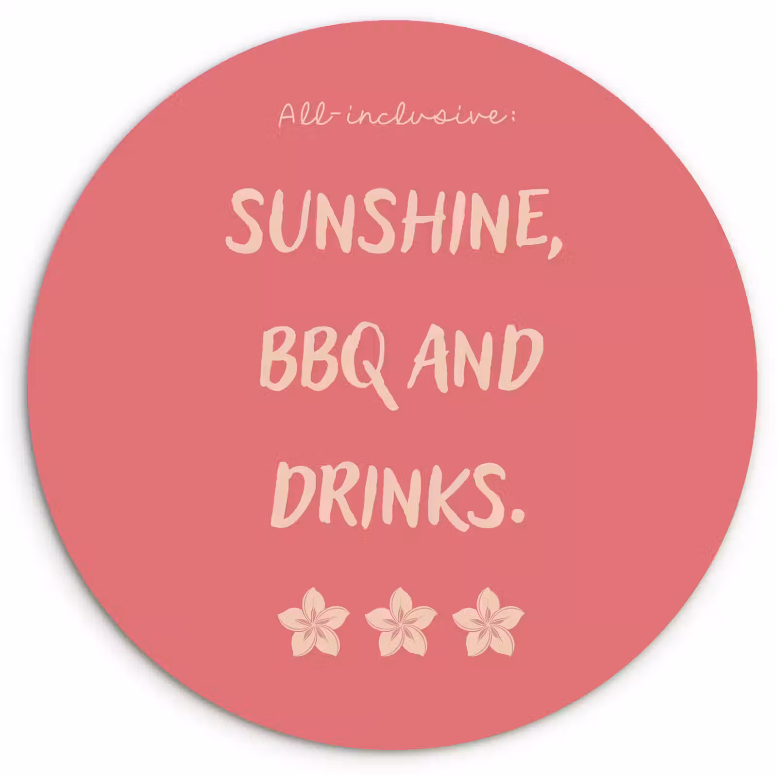 Wandcirkel - Glas - BBQ - Quote - Roze - Zomer — 1