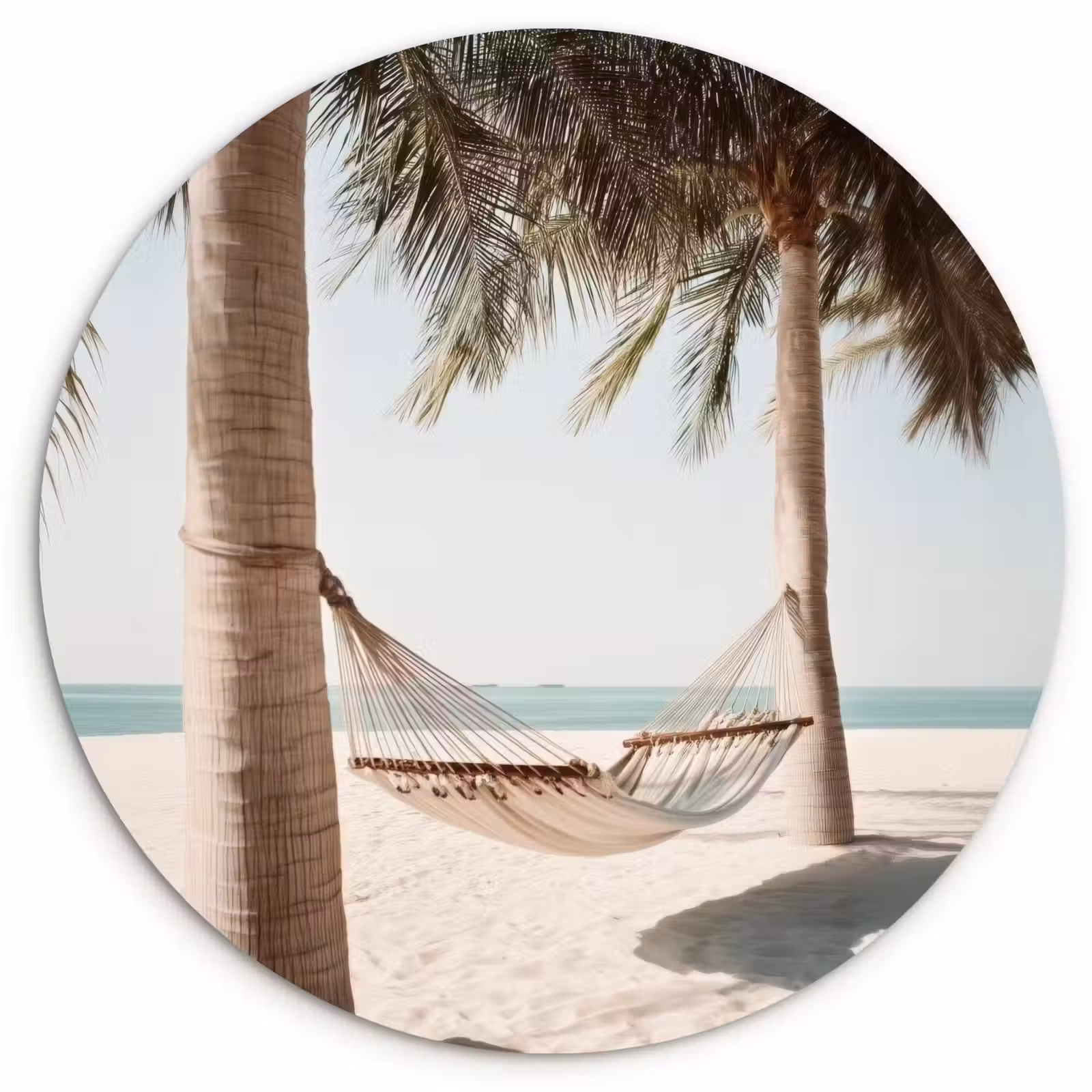 Wandcirkel - Glas - Hangmat - Palmbomen - Strand - Zee — 1