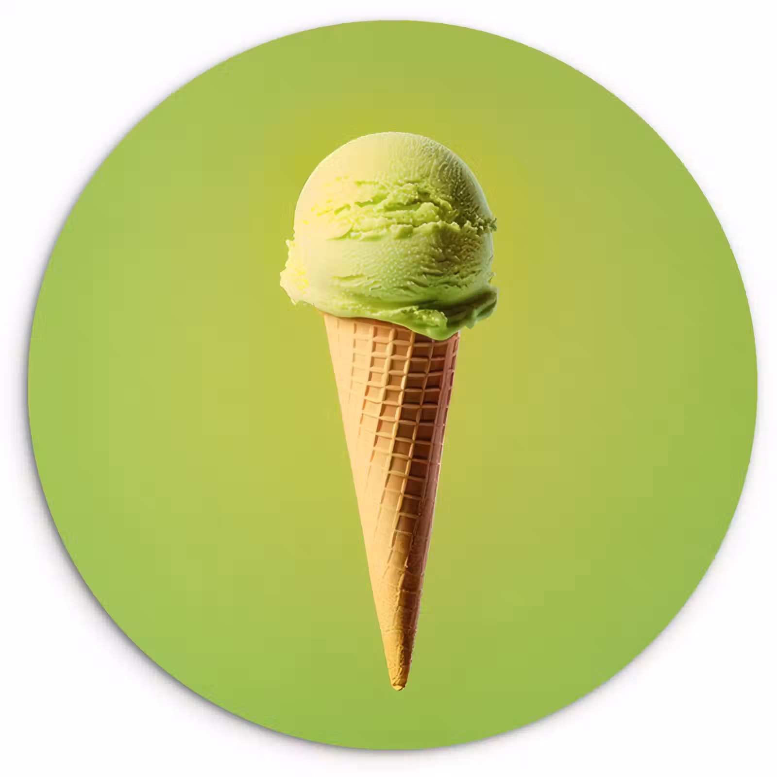 Wandcirkel - Glas - Hoorntje - Schepijs - Groen — 1