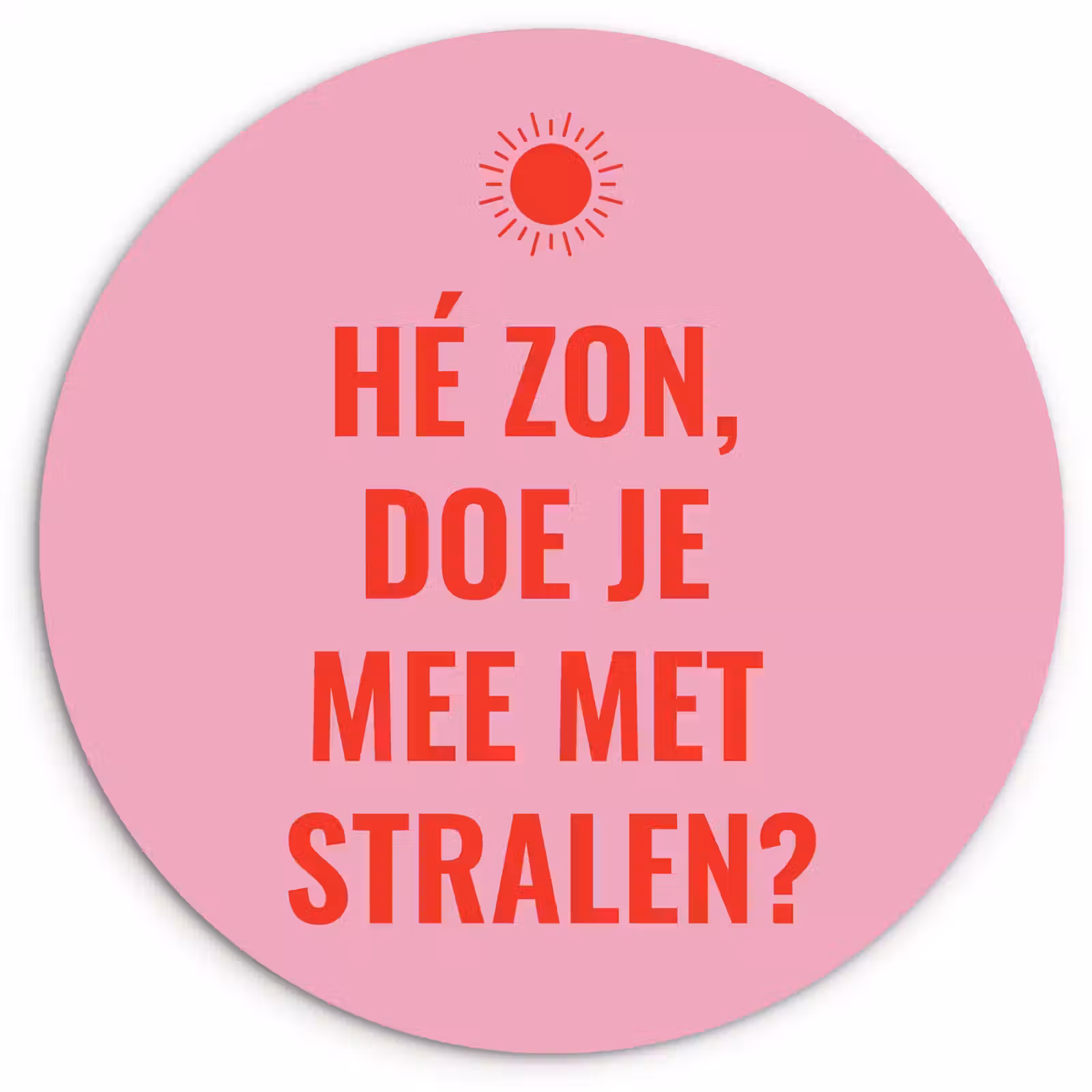 Wandcirkel - Glas - Roze - Zon - Quote — 1