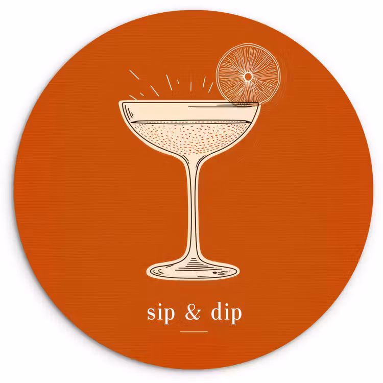 Wandcirkel - Glas - Cocktail - Oranje - Zomer - Quote — 1