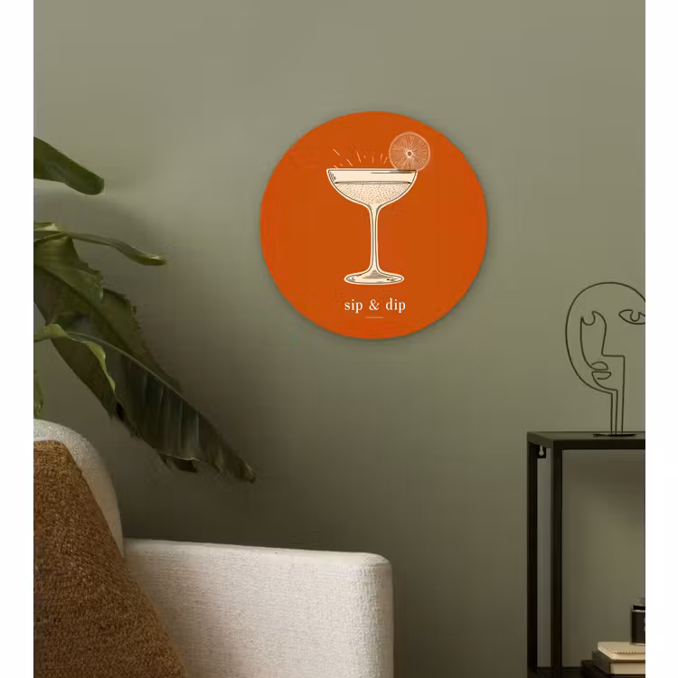 Wandcirkel - Glas - Cocktail - Oranje - Zomer - Quote — 3