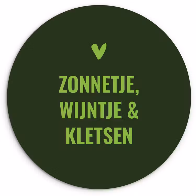 Wandcirkel - Glas - Donkergroen - Quote - Zon - Zomer — 1