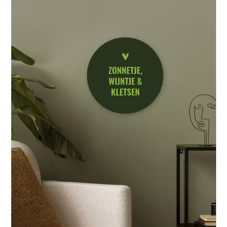 Wandcirkel - Glas - Donkergroen - Quote - Zon - Zomer — 3