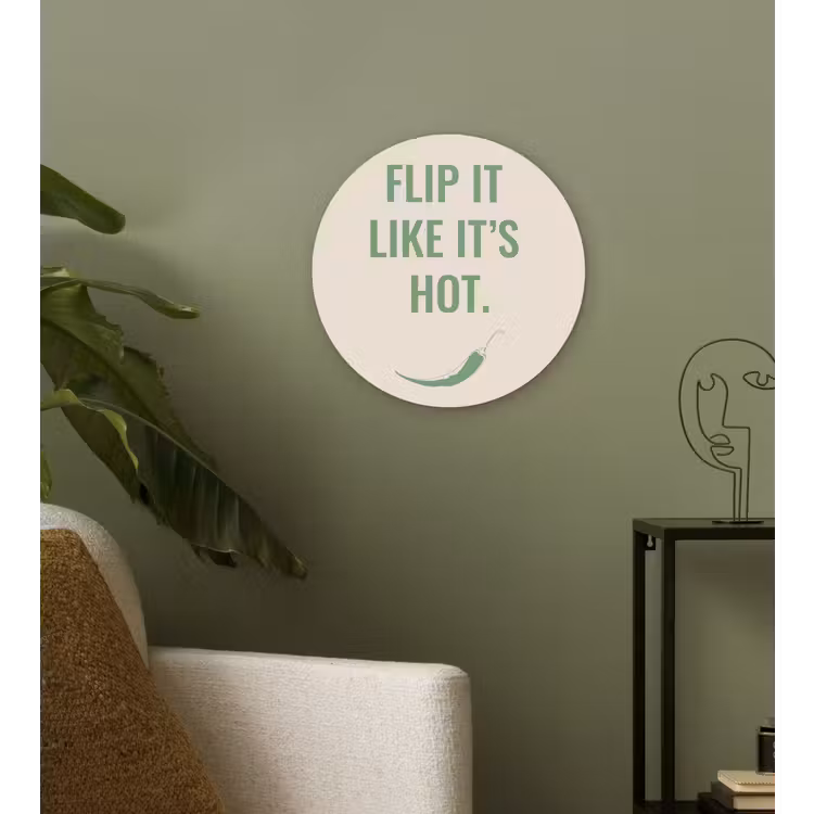Wandcirkel - Glas - Groen - Quote - Zomer - Chilipeper — 3
