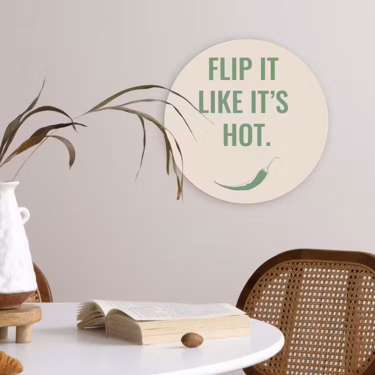 Wandcirkel - Glas - Groen - Quote - Zomer - Chilipeper — 4